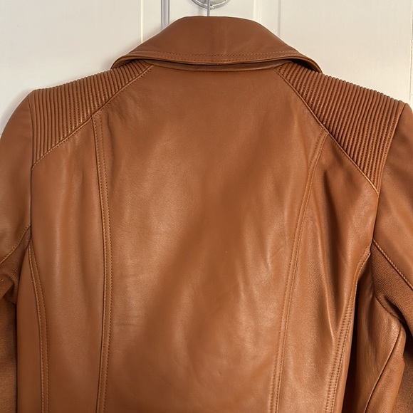 Michael Kors Caramel Brown Leather Jacket - Picture 6 of 8